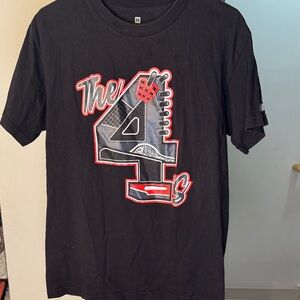 Kids Black Graphic Tee with Red Accents